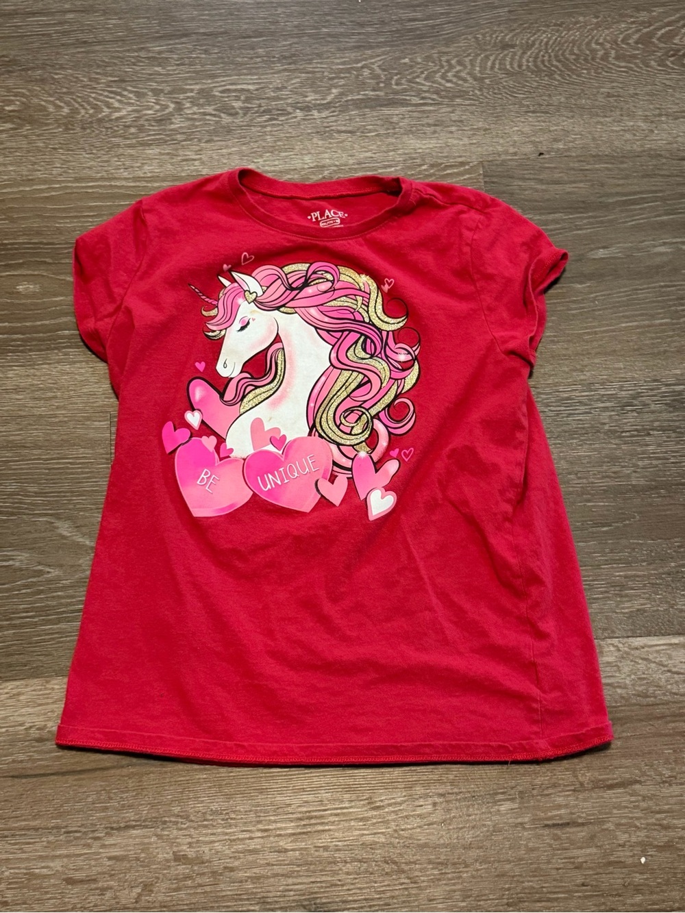 Y2K ✨ The Children's Place "Be Unique" Glitter Unicorn Tee | Girls XXL (16